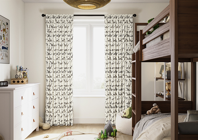 Dino Land, Fossil Grey - Made to Measure Curtains - Image 3